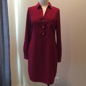 The Limited Button Down Long Sleeve Shift Dress
